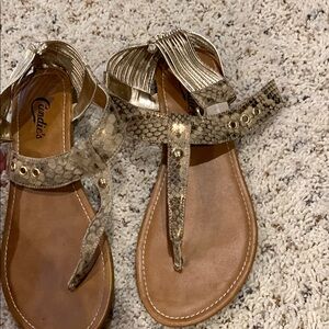Candie's Gold Sandals for Women
